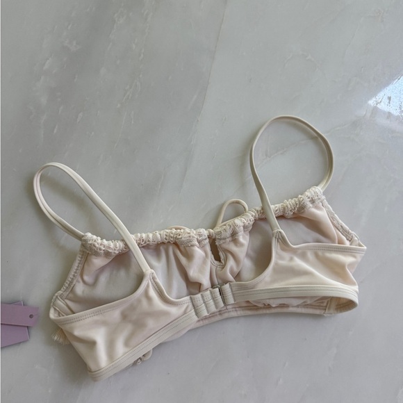 Cream Lace Bikini with shell Tassels - Picture 4 of 8